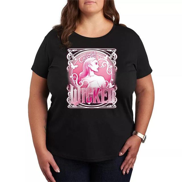 Plus Size Wicked Glinda Portrait Tee, Womens Grey Royal Blue Product Image