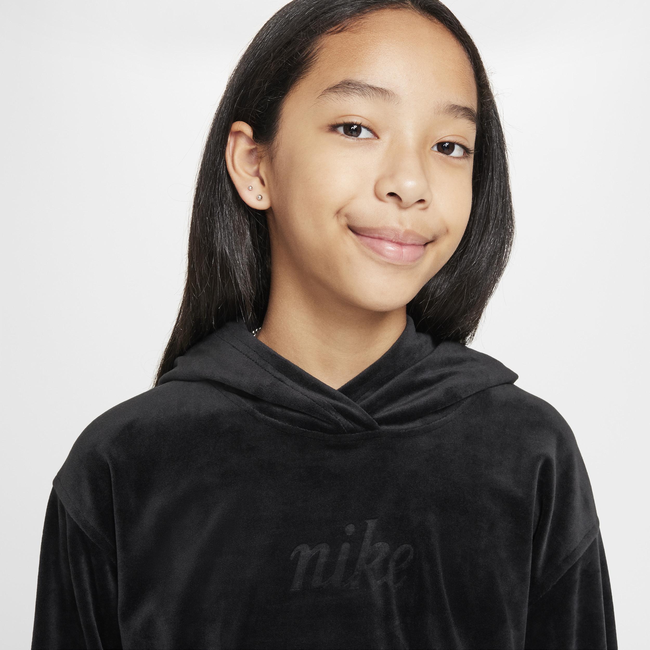 Girls Nike Sportswear Velour Pullover Hoodie Product Image