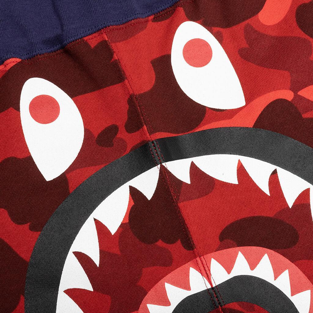 Crazy Camo Shark Sweat Shorts - Red Male Product Image