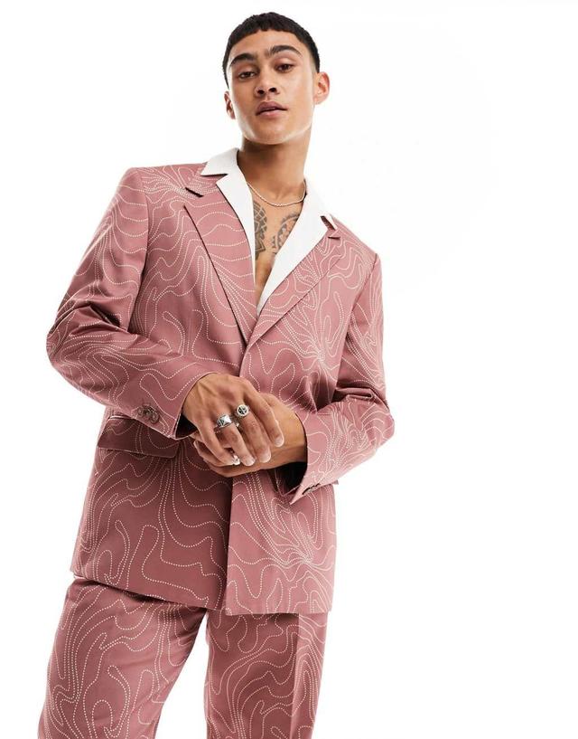 Viggo contour print suit jacket Product Image