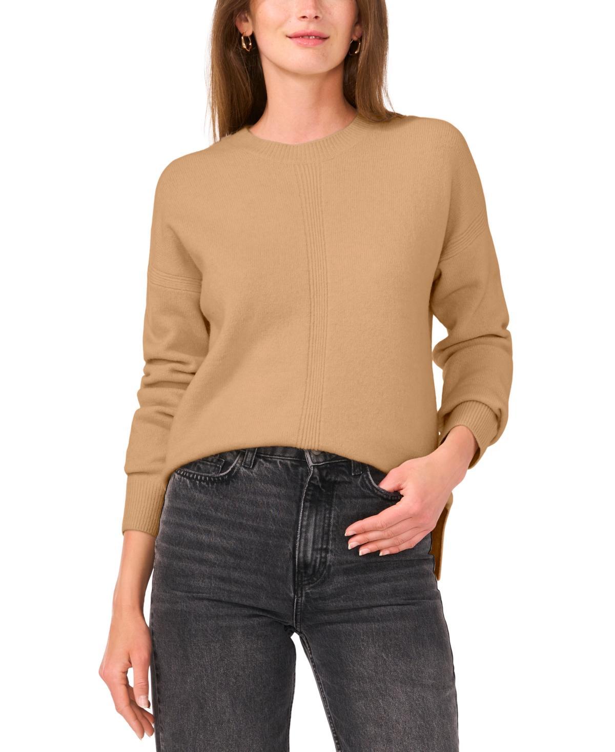 Vince Camuto Womens Ribbed Crewneck Long-Sleeve Sweater Product Image