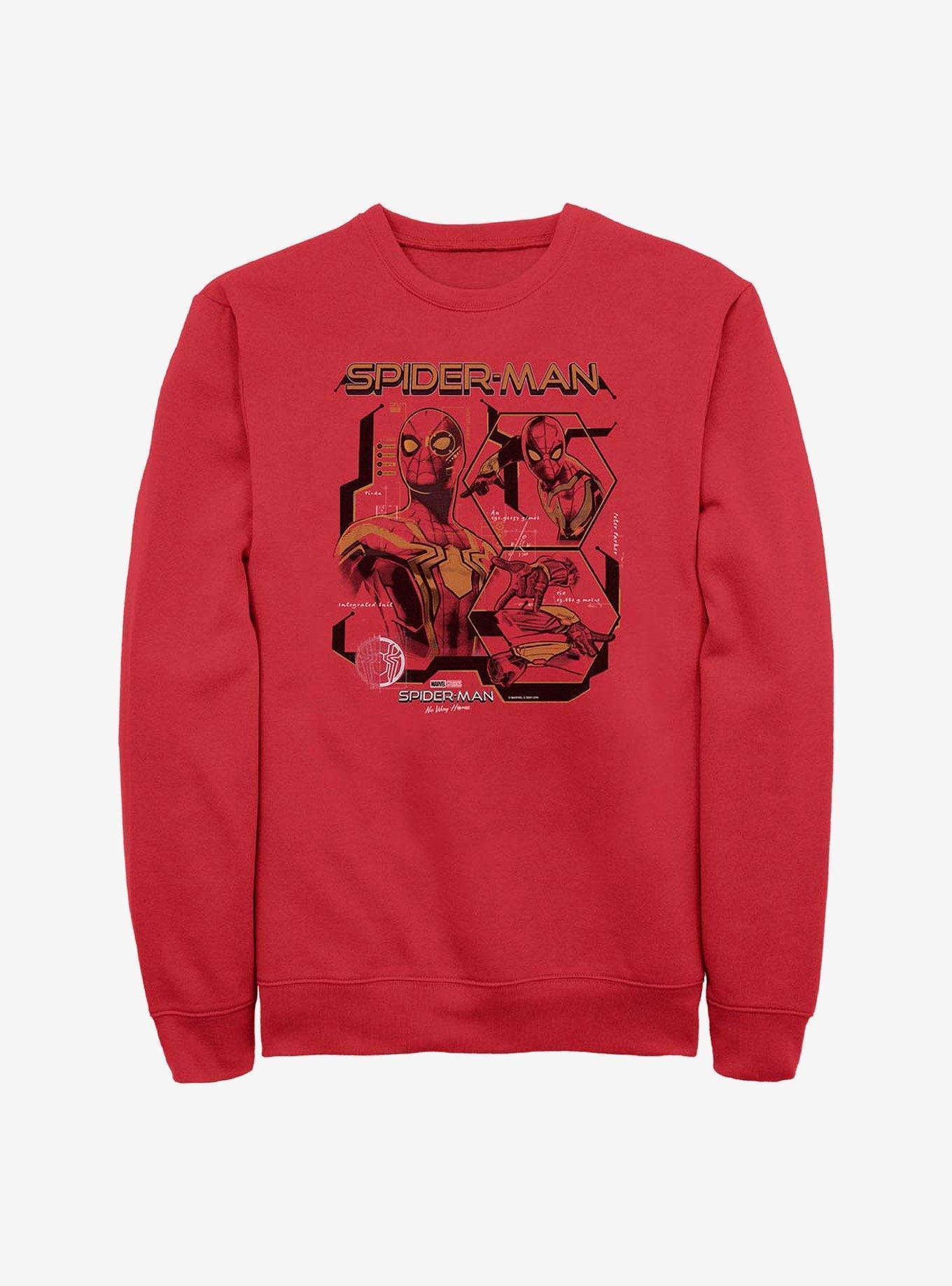 Marvel Spider-Man Suit Notes Crew Sweatshirt Product Image