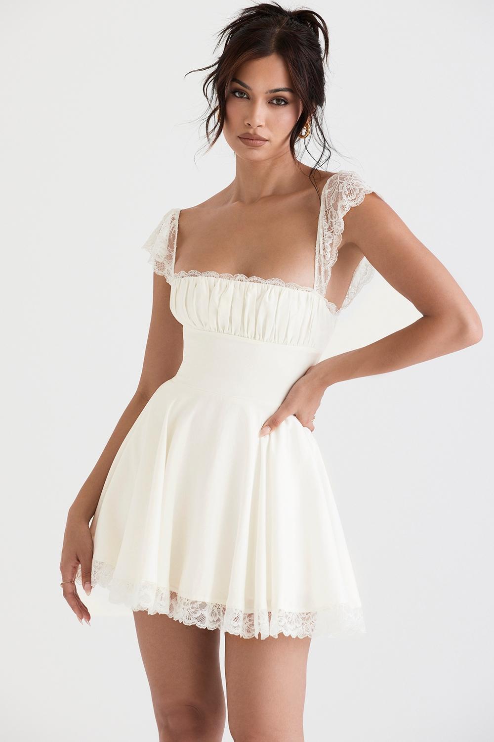 Kaia Ivory A-Line Mini Dress Product Image