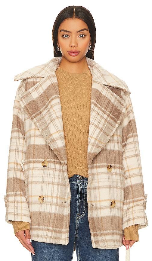 Womens Highlands Oversized Plaid Peacoat Product Image