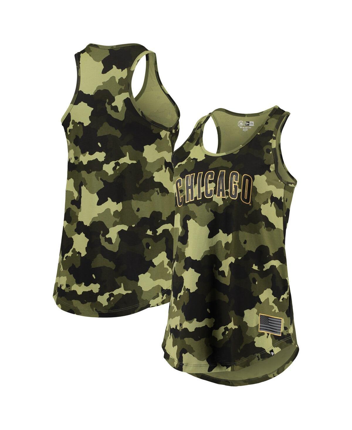 Womens New Era Chicago Cubs 2022 MLB Armed Forces Day Camo Racerback Tank Top Product Image