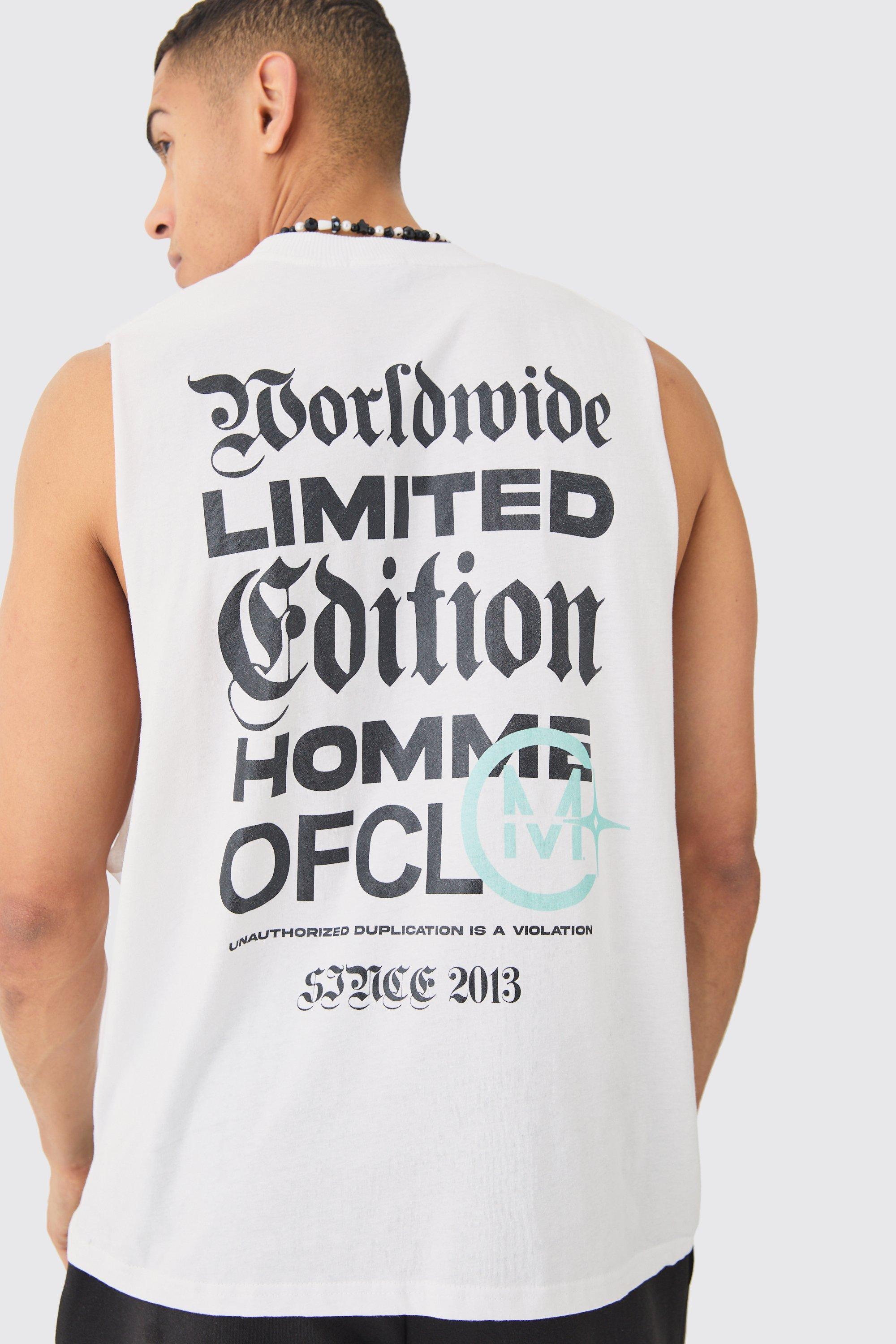 Oversized Limited Edition Text Tank | boohooMAN USA Product Image