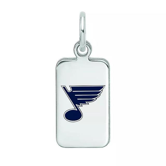 LogoArt Sterling Silver Enamel St Louis Blues Tag Pendant, Womens Product Image