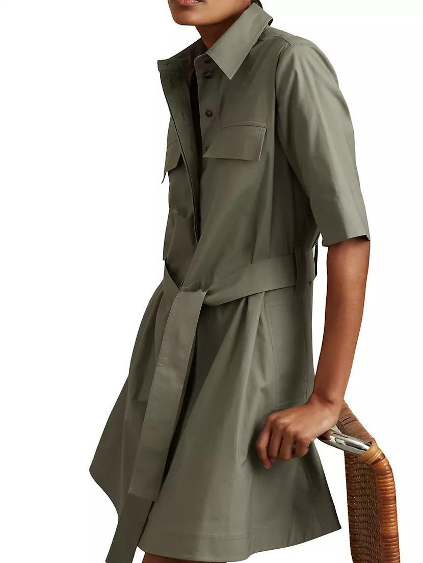 Milly Tie-Waist Mini Shirtdress product image