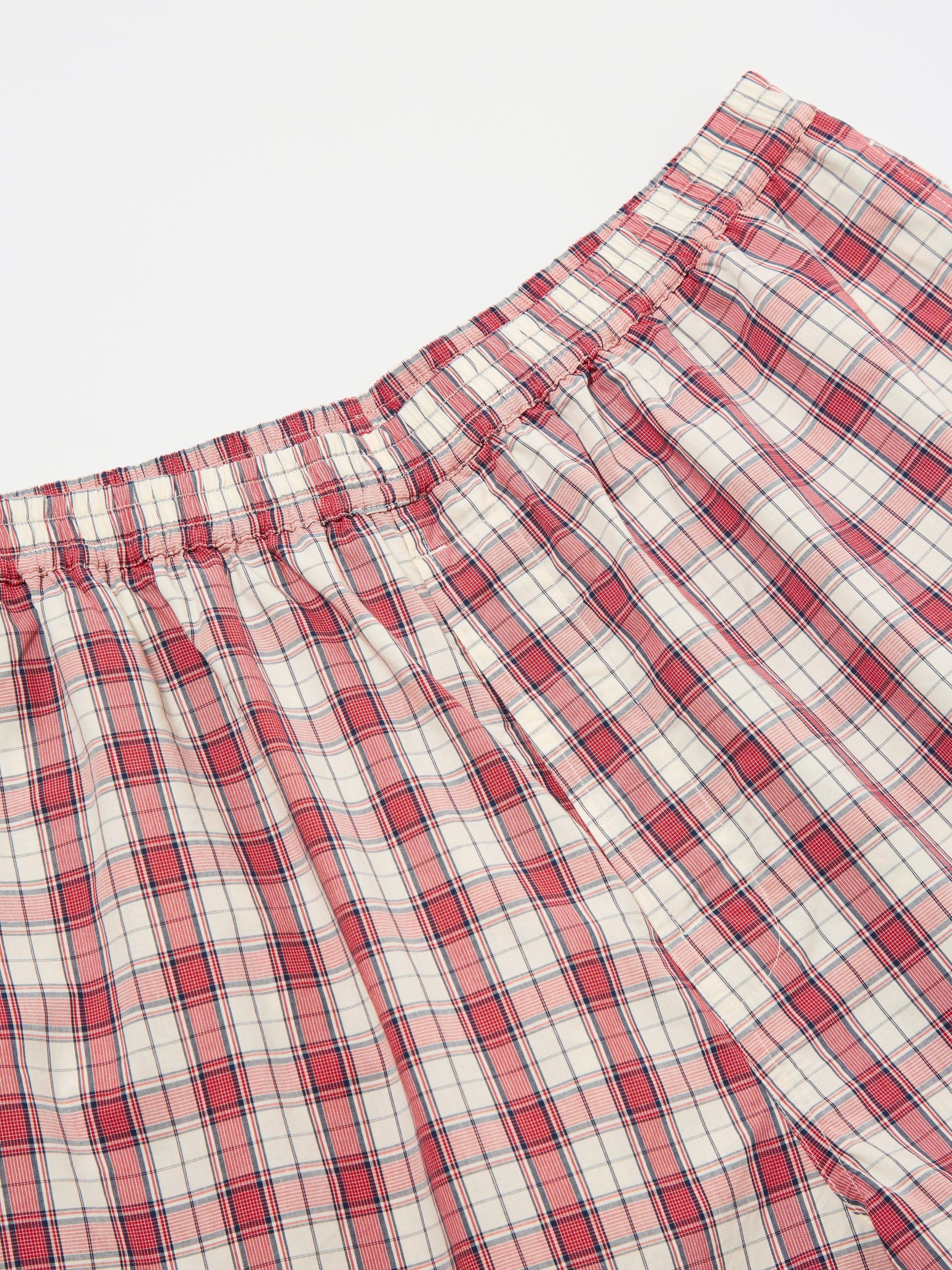 Universal Works Pyjama Short in Red Cotton Check Product Image