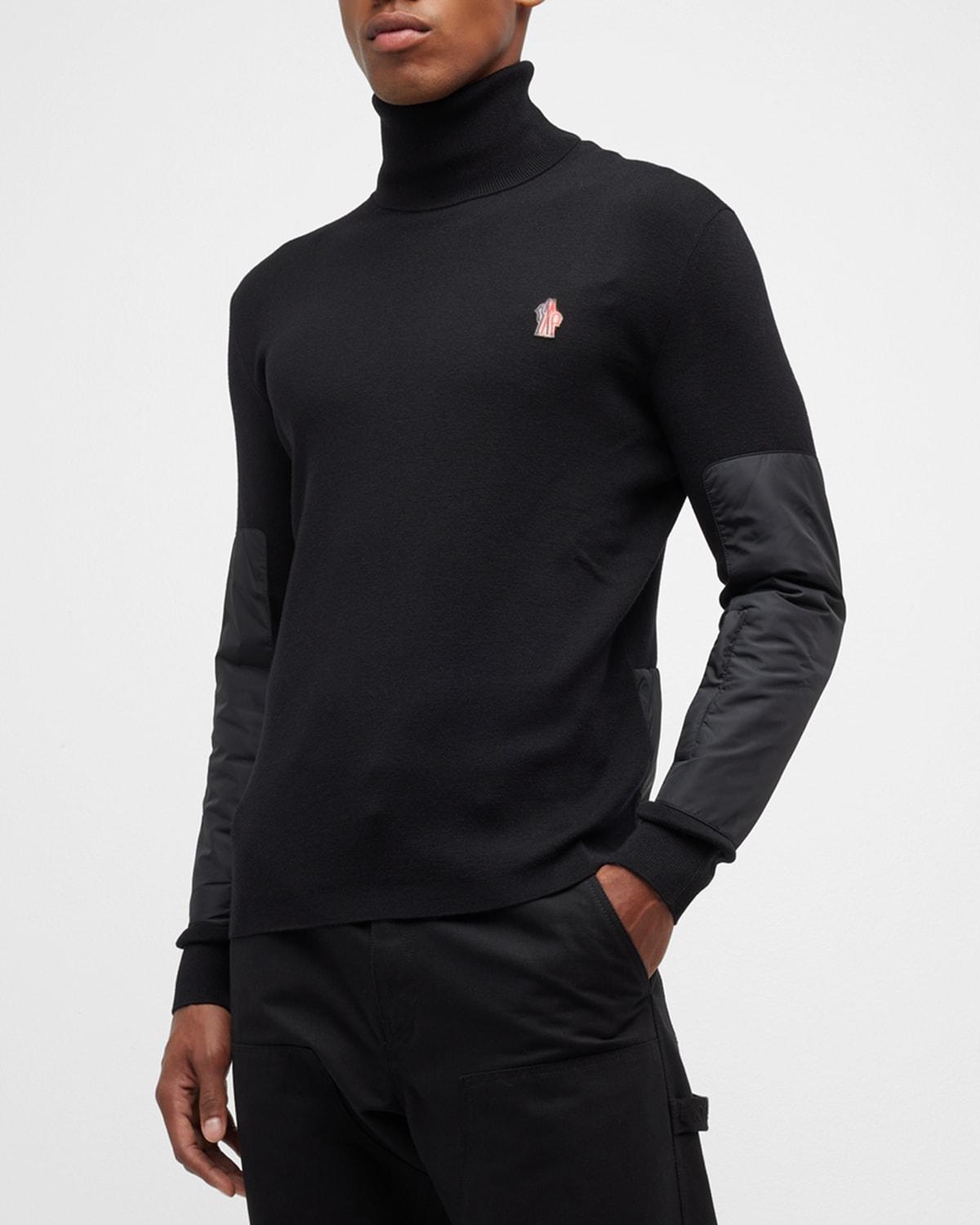 Mens Turtleneck Sweater with Patches Product Image