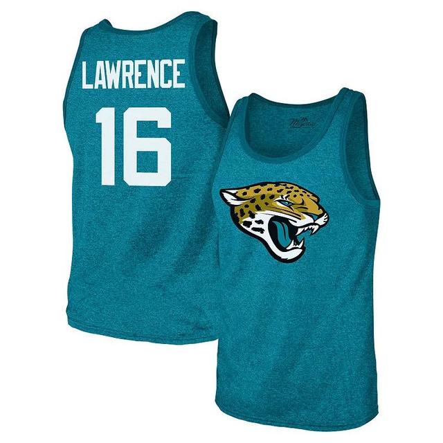 Mens Majestic Threads Trevor Lawrence Teal Jacksonville Jaguars Tri-Blend Player Name & Number Tank Top Product Image