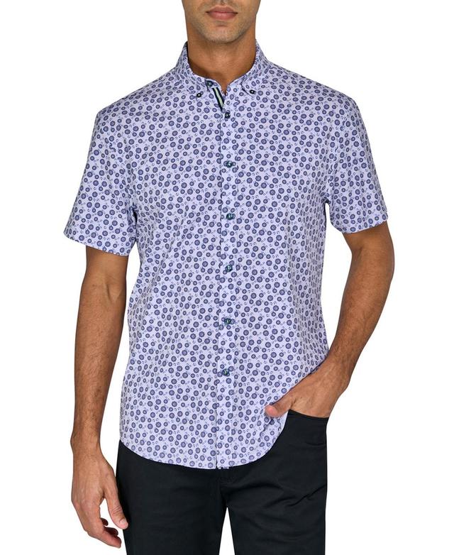 Society of Threads Mens Regular-Fit Non-Iron Performance Stretch Medallion-Print Button-Down Shirt Product Image