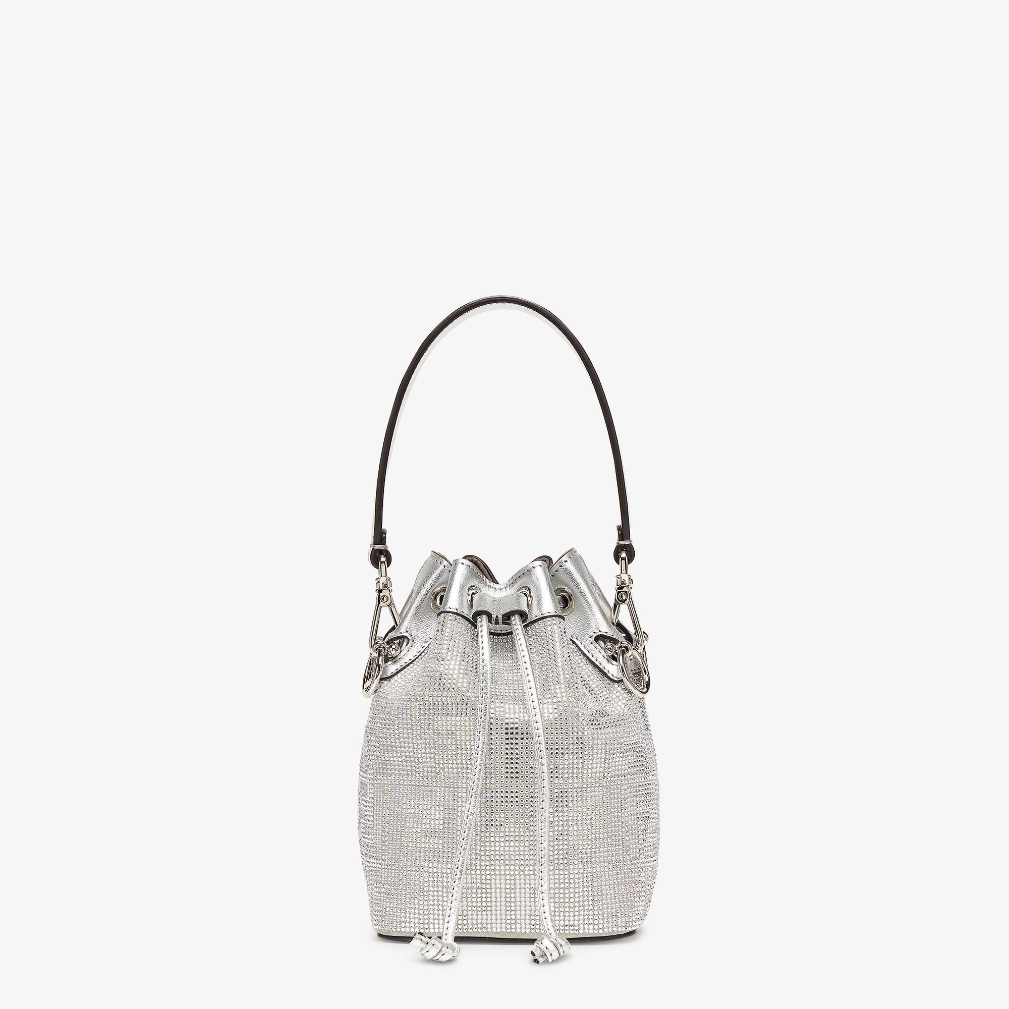 Mon TresorSilver leather mini bag with crystal FF motif Product Image