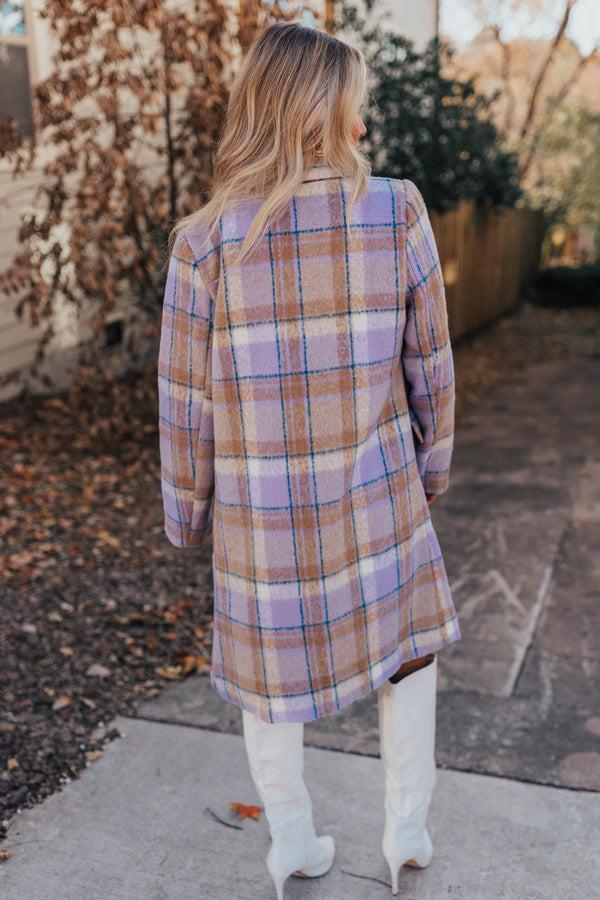 Falling For You Plaid Coat Product Image