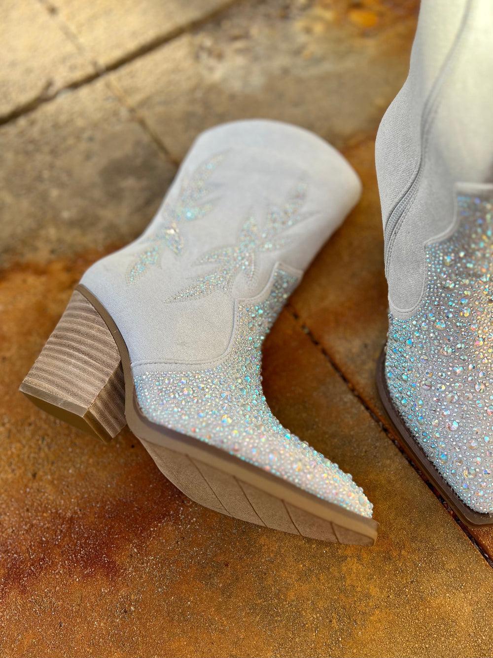 "Lux" Grey Rhinestone Booties* Product Image