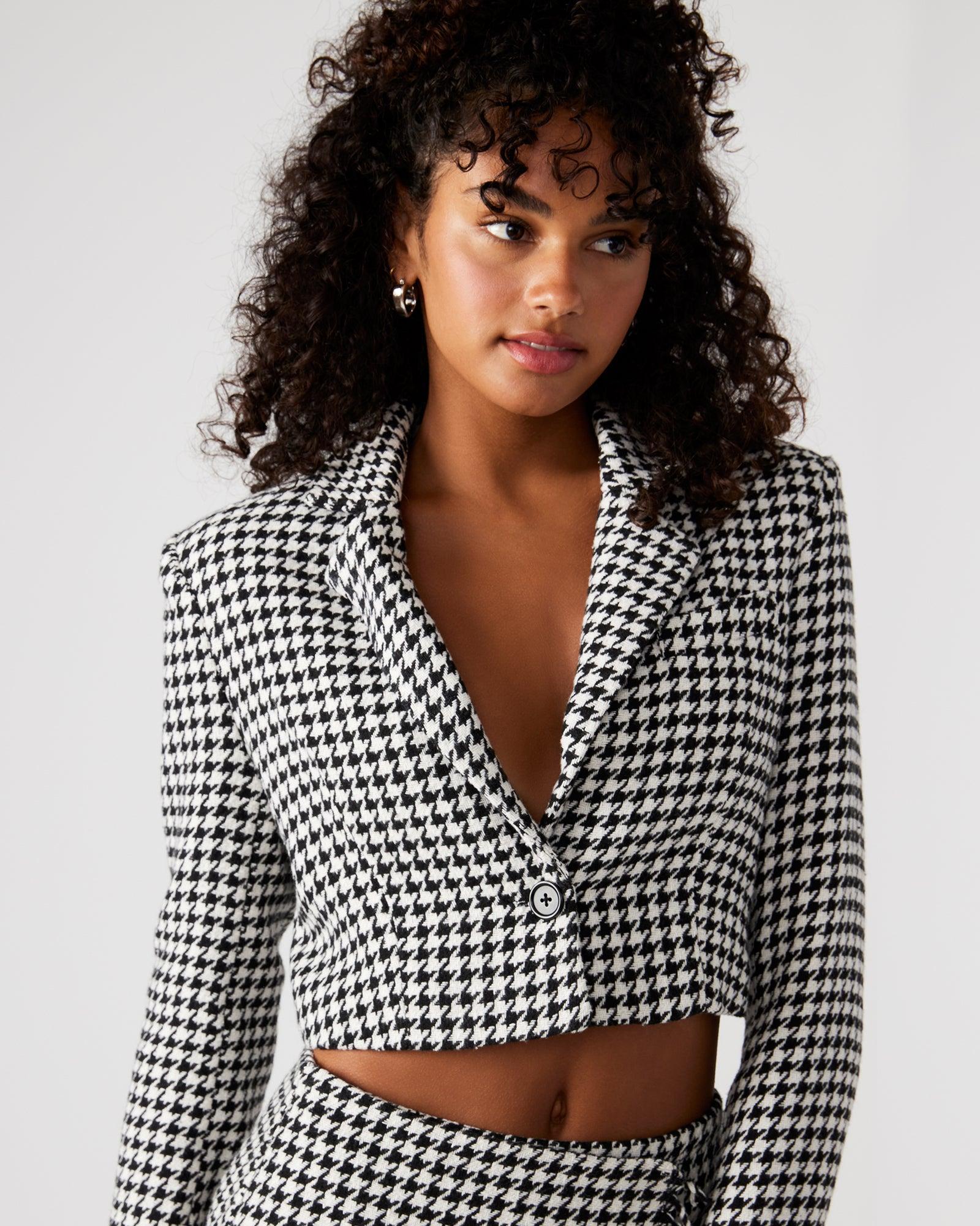 RUPI CROPPED BLAZER BLACK/WHITE Female Product Image