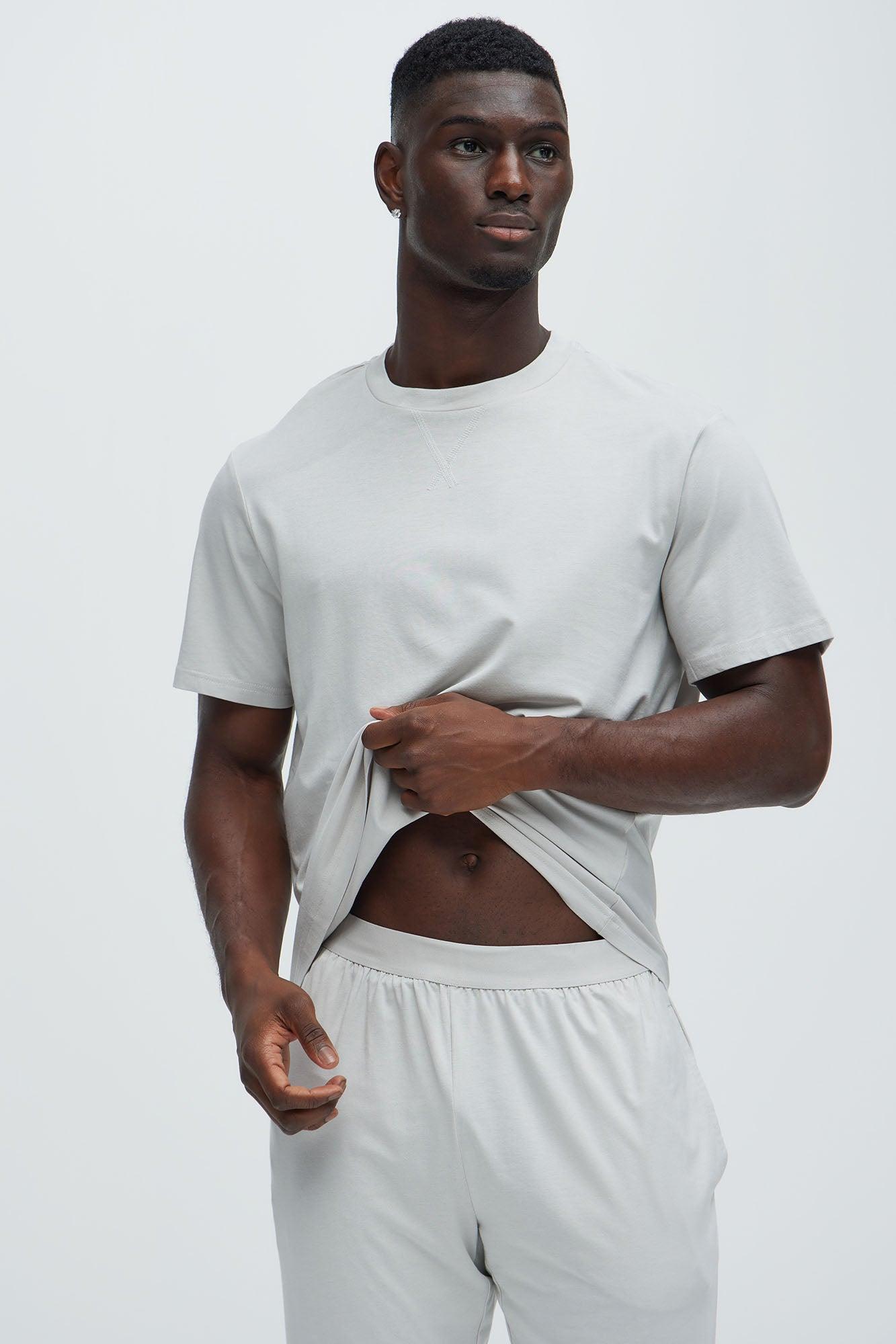 Essential Modal Lounge Short Sleeve Tee - Grey Product Image