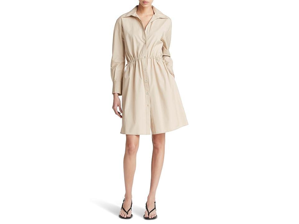 Vince Drawcord Ruched Shirt Dress Oak) Women's Dress Product Image