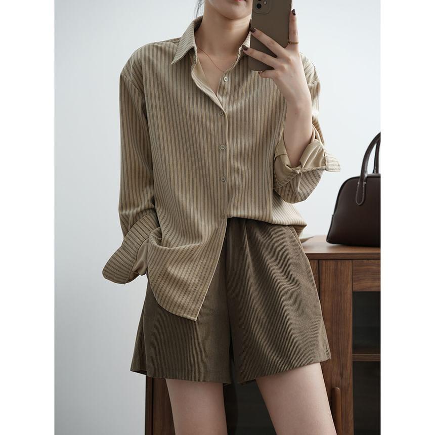 Long-Sleeve Striped Shirt Product Image