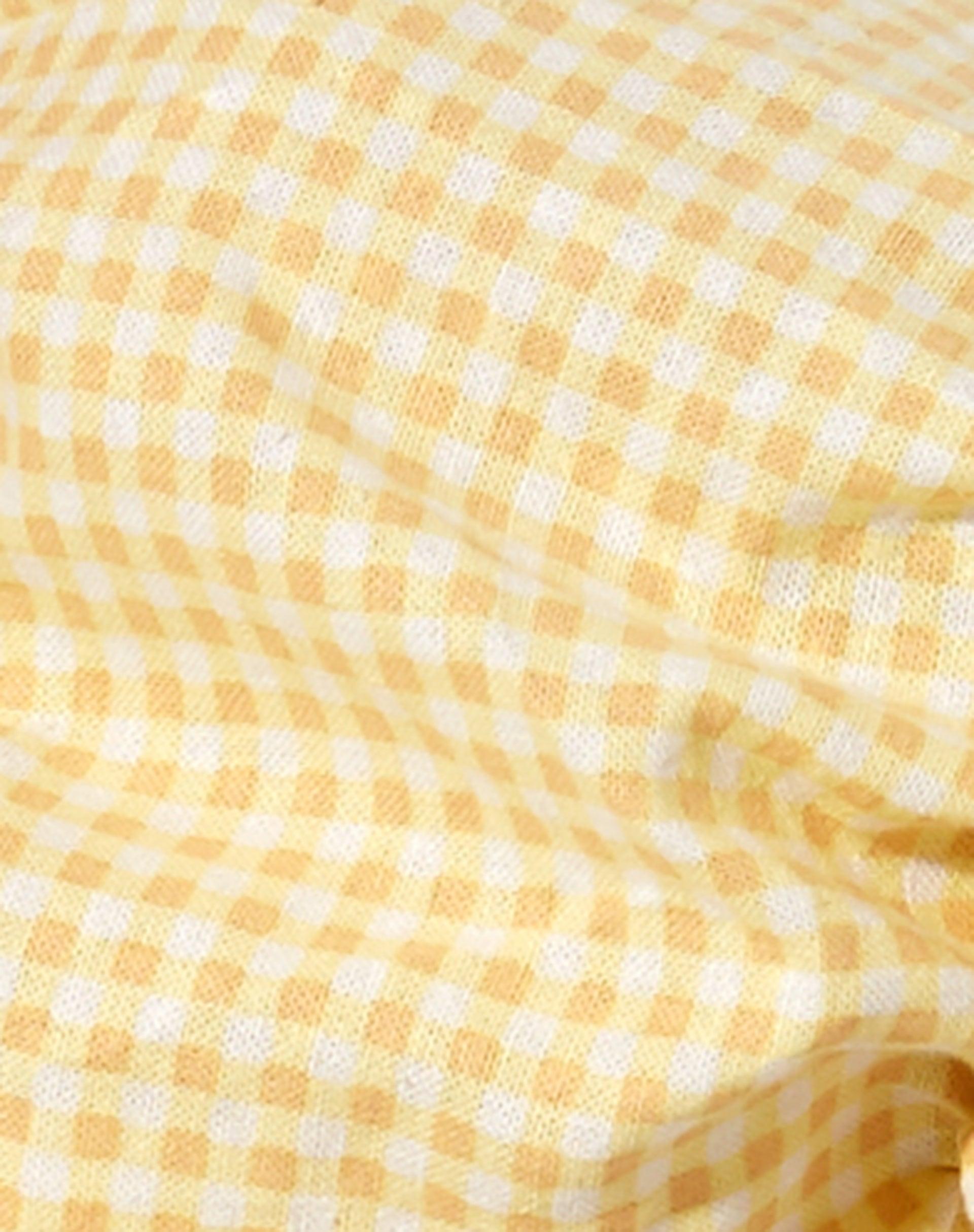 Haenji Crop Top in Lemon Gingham Yellow Product Image