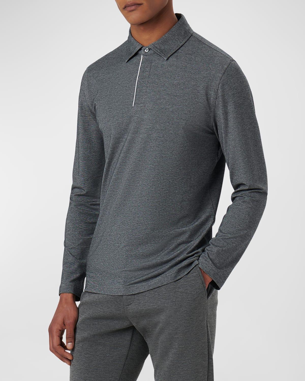 Bugatchi Long Sleeve Stretch Cotton Knit Polo Product Image