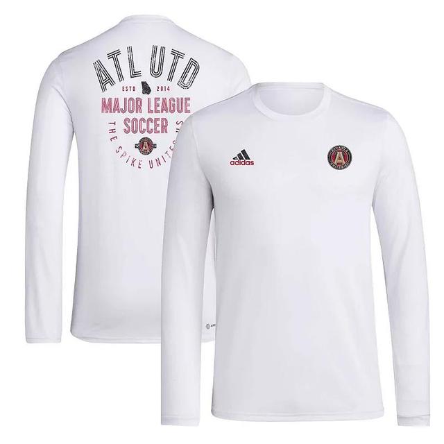 Mens adidas White Atlanta United FC Local Stoic Long Sleeve T-Shirt Product Image