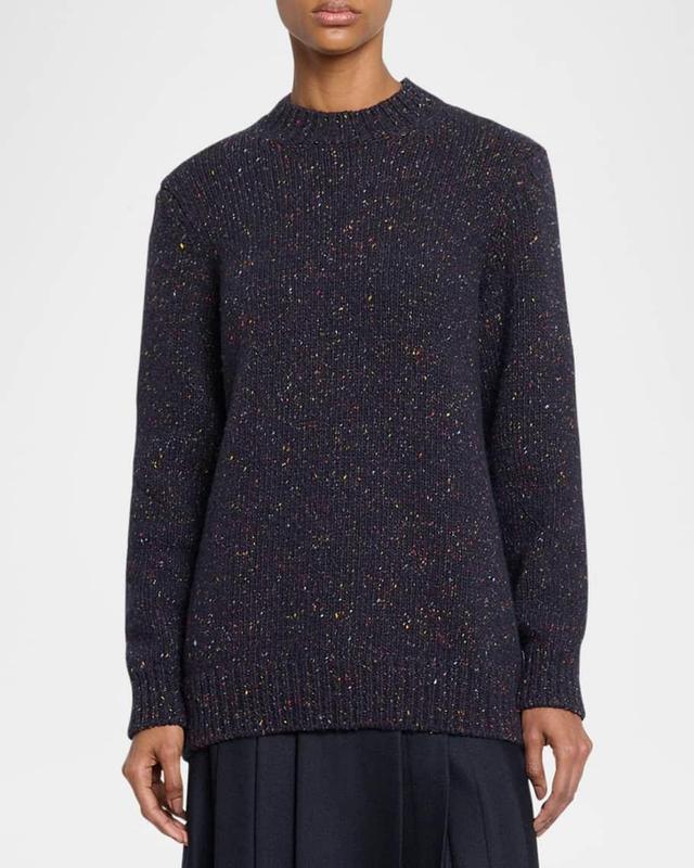 Alfie Speckled Cashmere Knit Crewneck Sweater Product Image