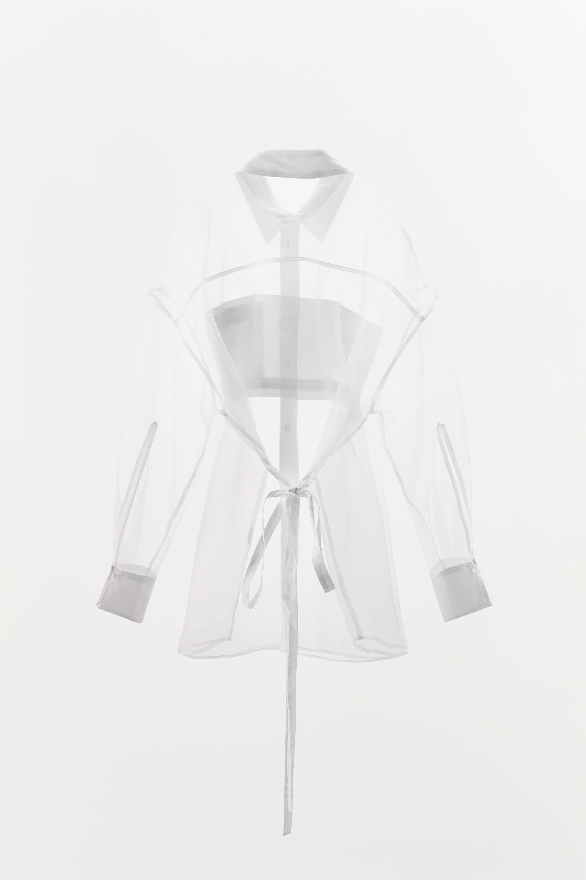 OVERSIZE POPLIN ORGANZA SHIRT Product Image