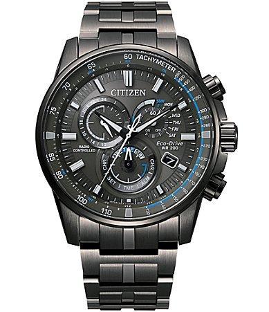 Men's Citizen Eco-DriveÂ® Pcat Chronograph Black Watch (Model: Cb5887-55H) Product Image