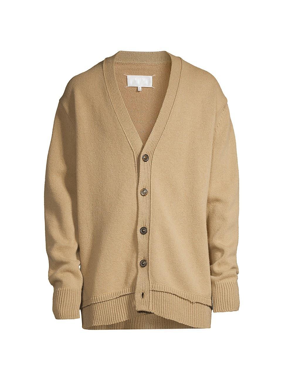 Mens Wool & Linen-Blend Button-Front Cardigan Product Image