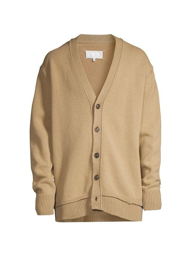 Mens Wool & Linen-Blend Button-Front Cardigan Product Image