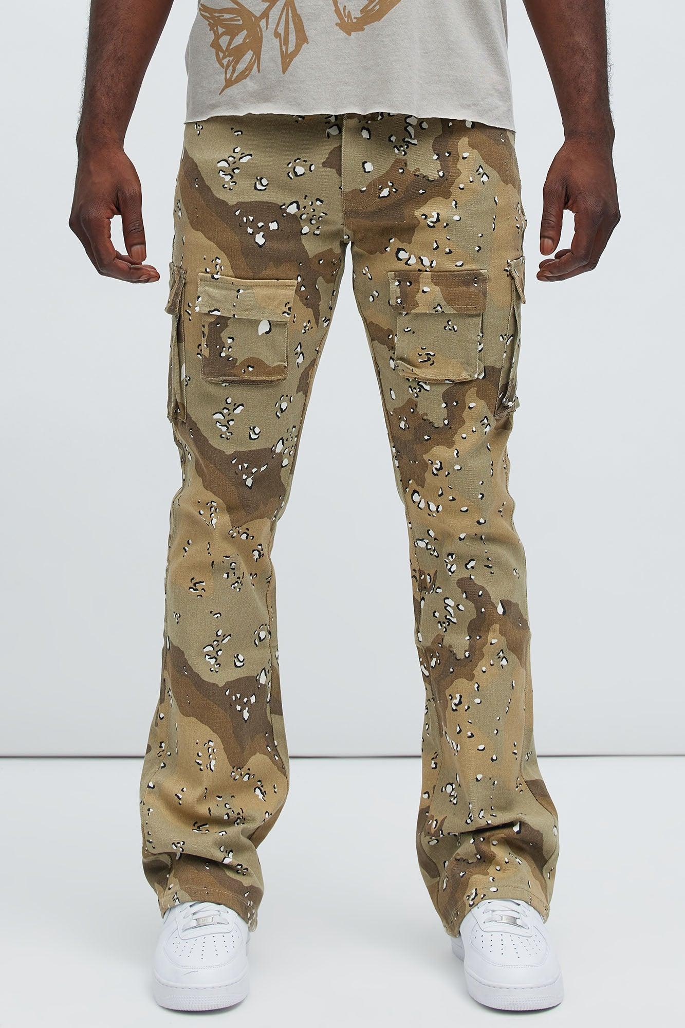 Trapper Cargo Stacked Slim Flared Pants - Brown/combo Product Image