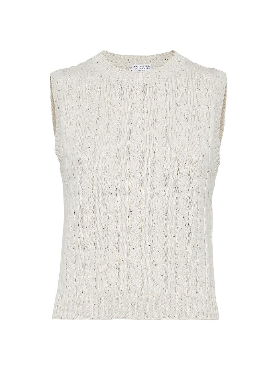 Womens Cotton Dazzling Cables Knit Top Product Image