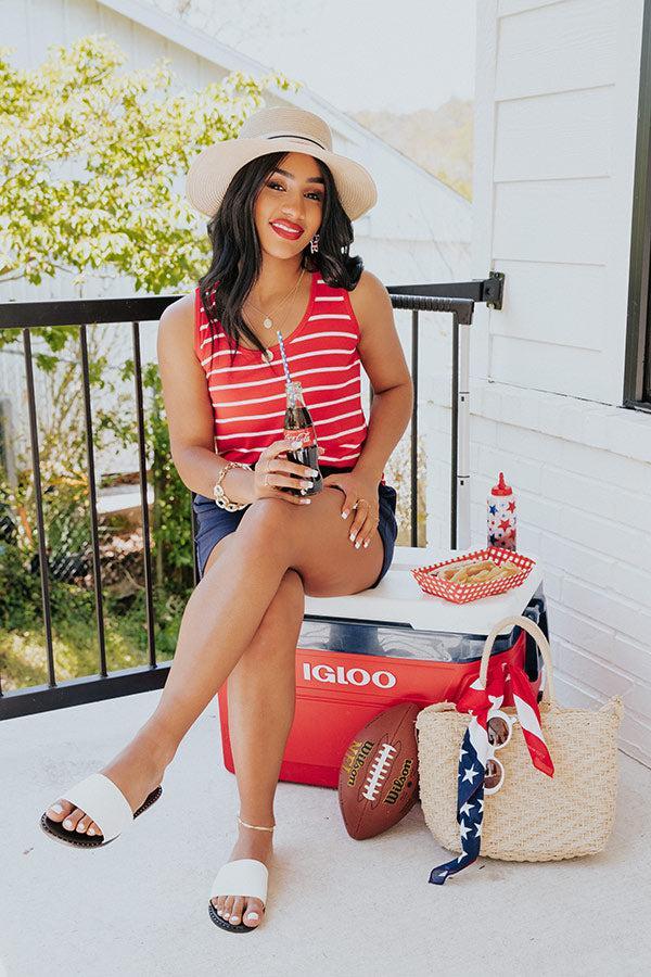 Sweeter In Stripes Shift Tank In Red Product Image