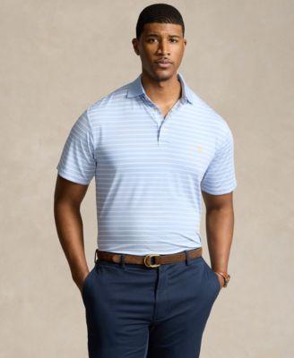 Men's Big & Tall Airflow Stretch Striped Performance Polo Shirt Product Image