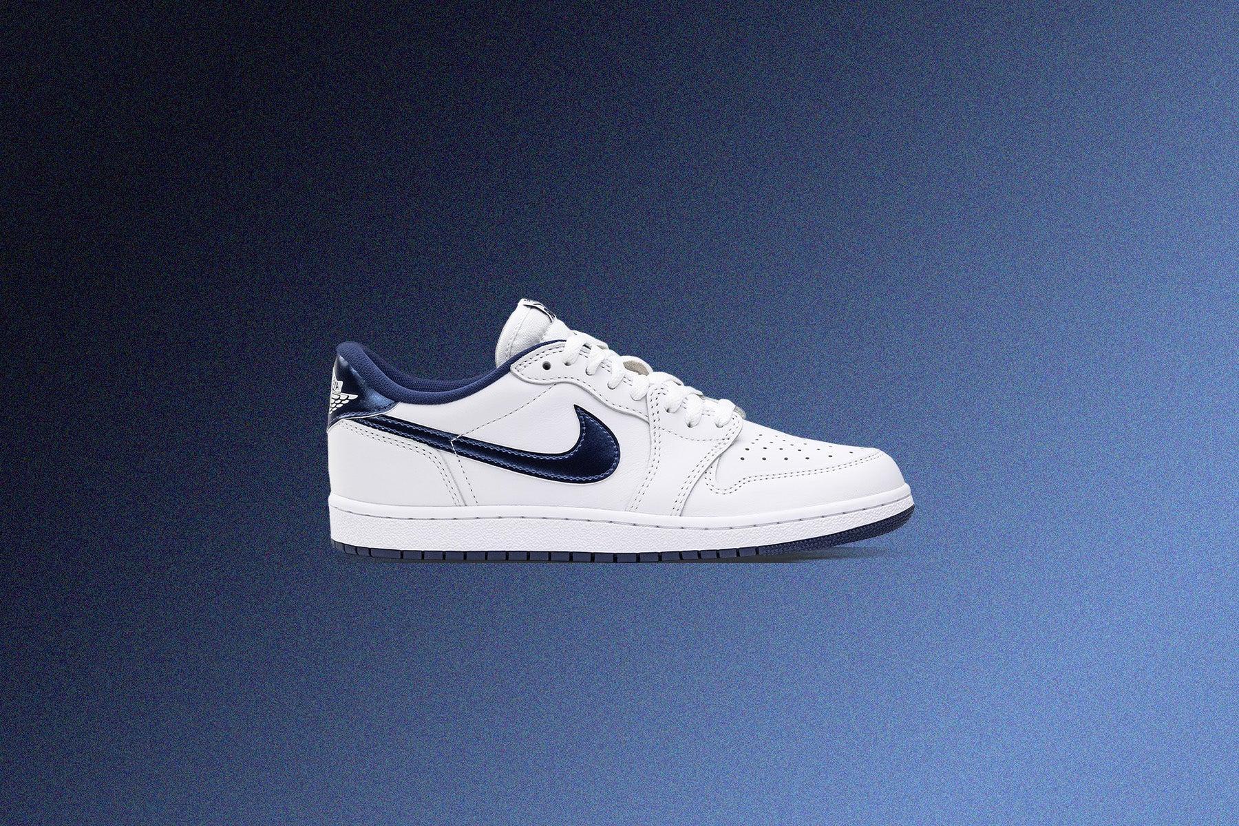 Air Jordan 1 Low 85 'Metallic Blue' - White/Navy Male Product Image