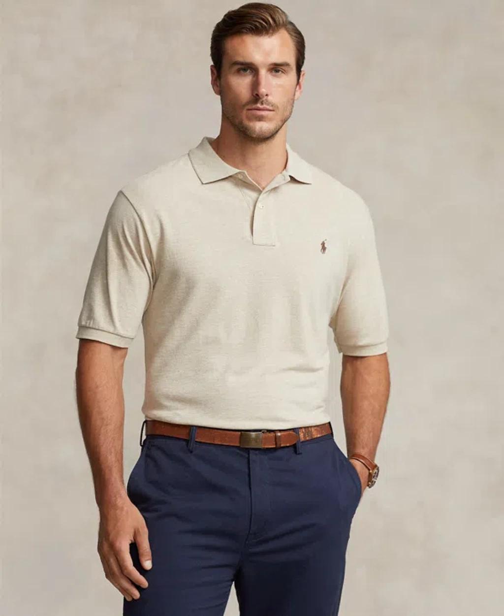 Polo Ralph Lauren Mens Big & Tall The Iconic Mesh Polo Shirt Product Image