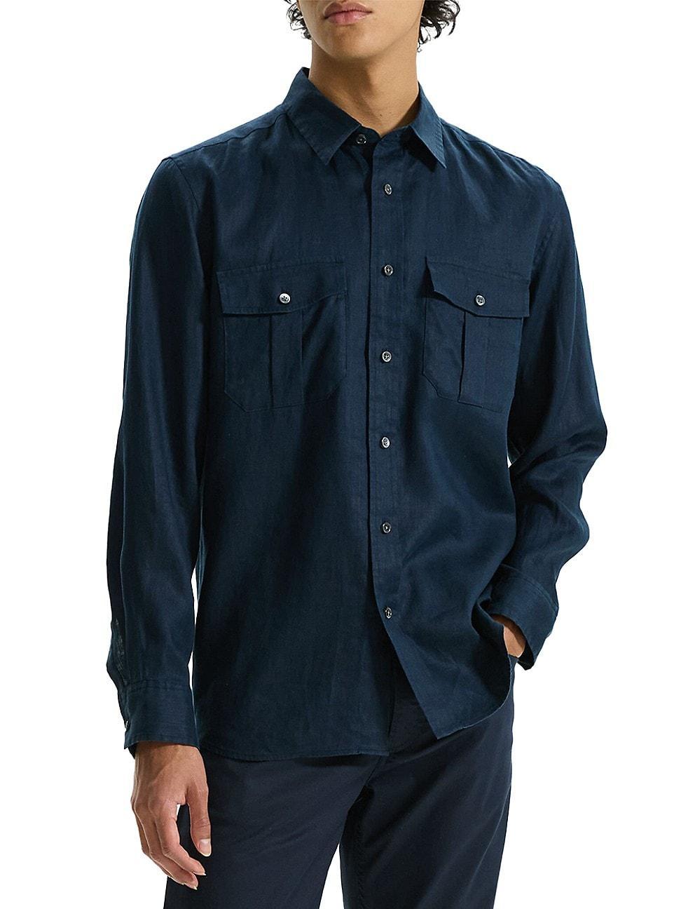 Mens Military Linen Shirt Product Image