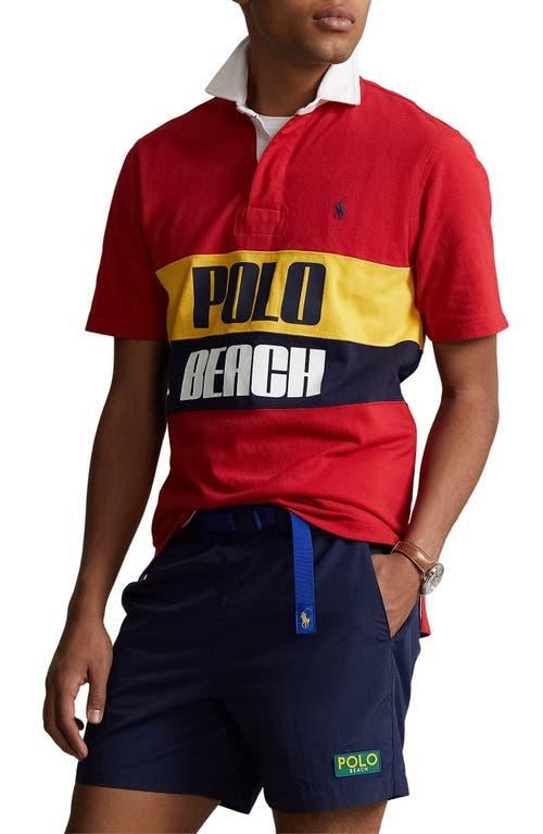 Polo Ralph Lauren Classic Fit Beach Logo Graphic Rugby Polo Product Image