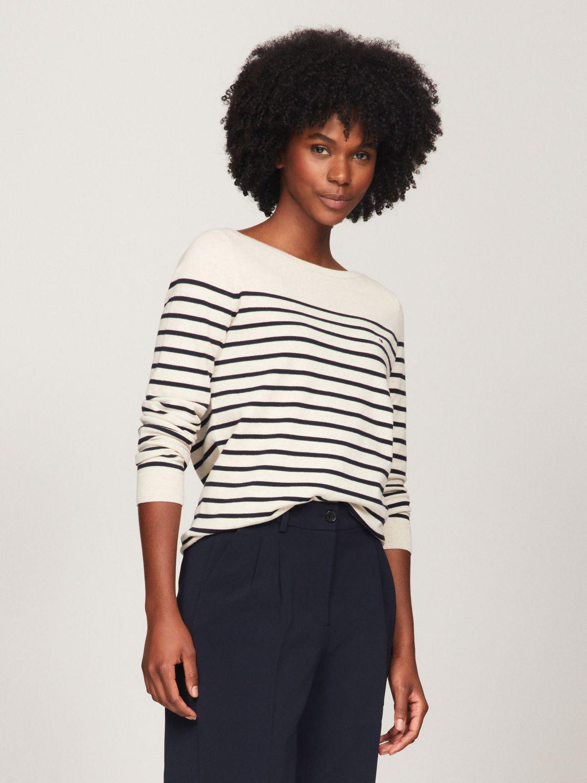 Tommy Hilfiger Women's Stripe Boatneck Sweater Product Image