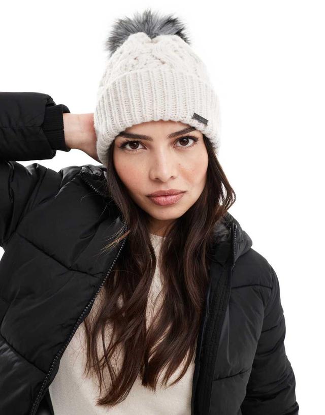 Columbia Boundless days cable knit pom beanie in dark stone Product Image