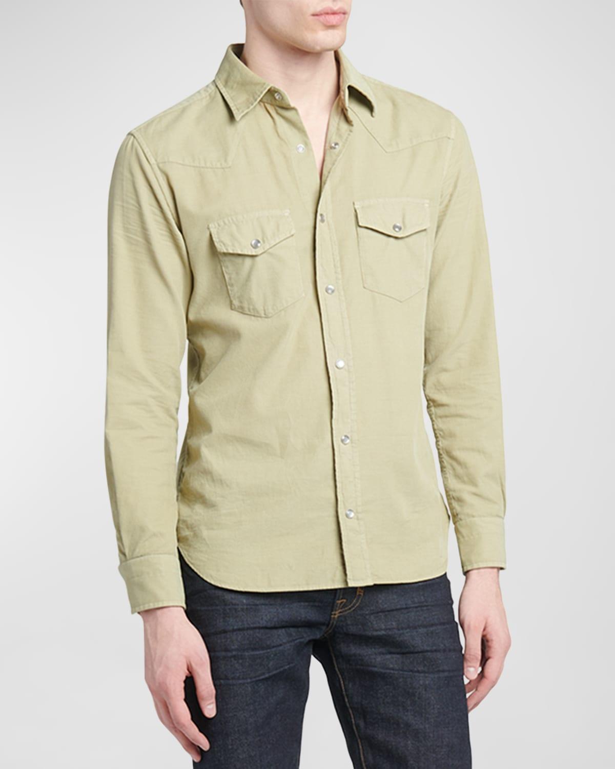 Mens Slim Fit Western Button-Down Shirt product image