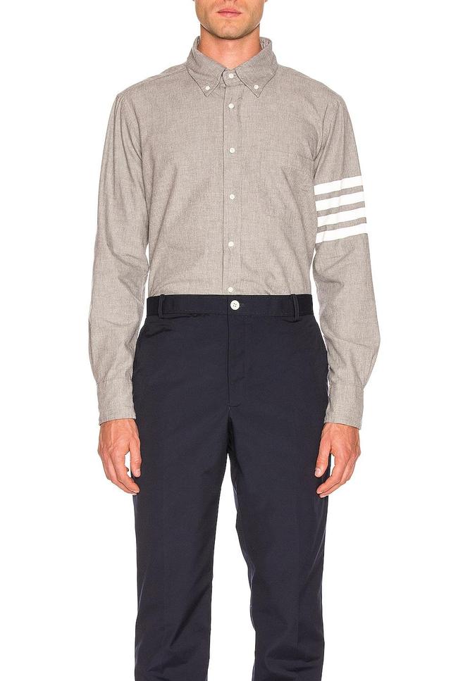 Thom Browne Straight Fit Button Down Long Sleeve Shirt Blue. (also in 1). Product Image