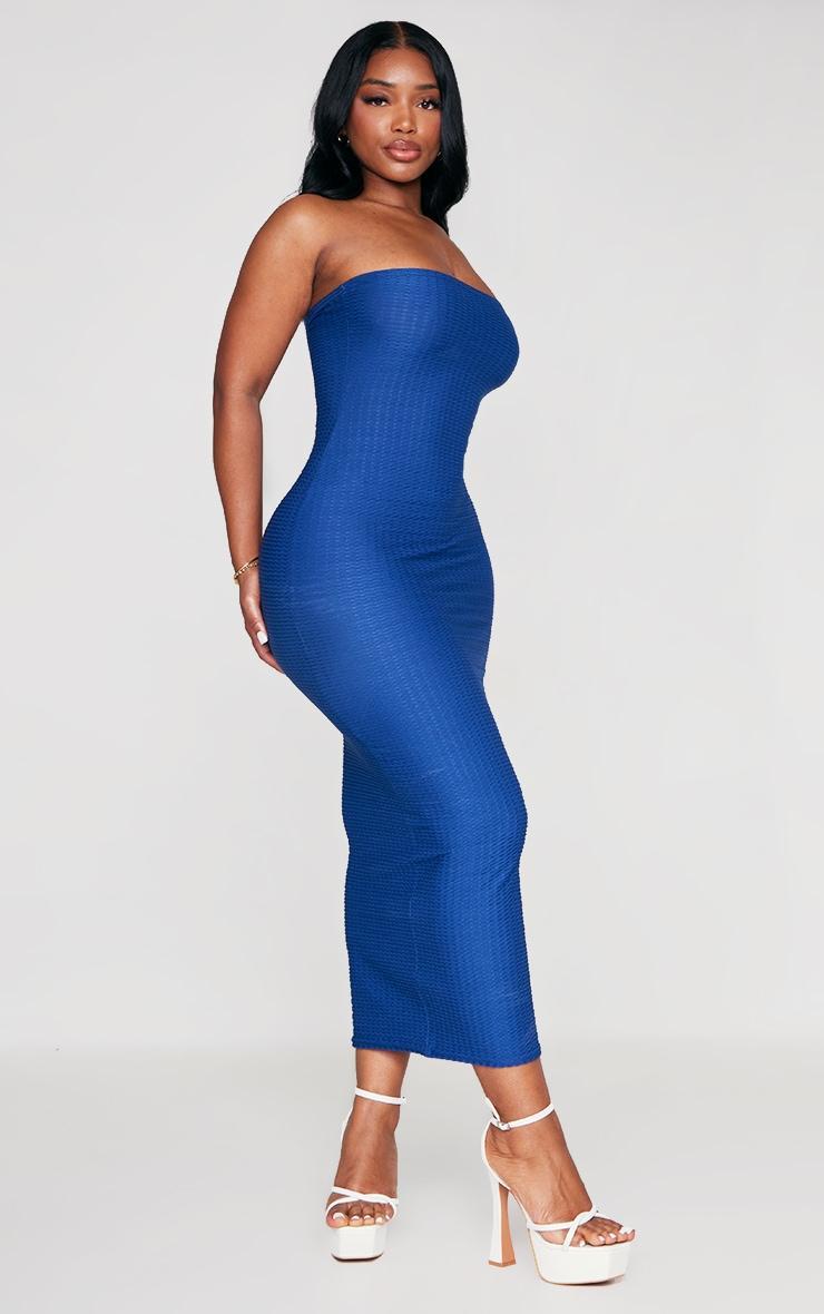 Shape Navy Textured Bandeau Midaxi Dress Product Image