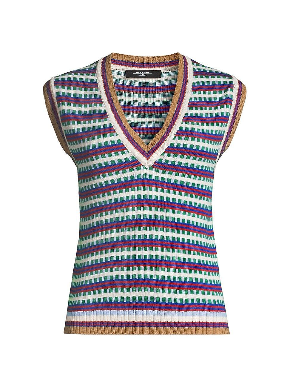 Womens Bosh Striped Sweater Vest - Size Medium Product Image