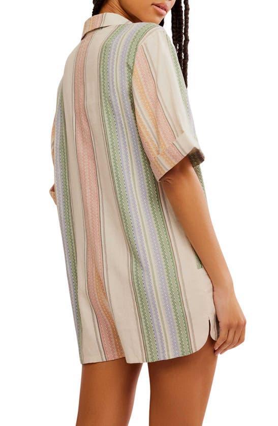 Stripe Linen Blend Romper In Tea Combo Product Image