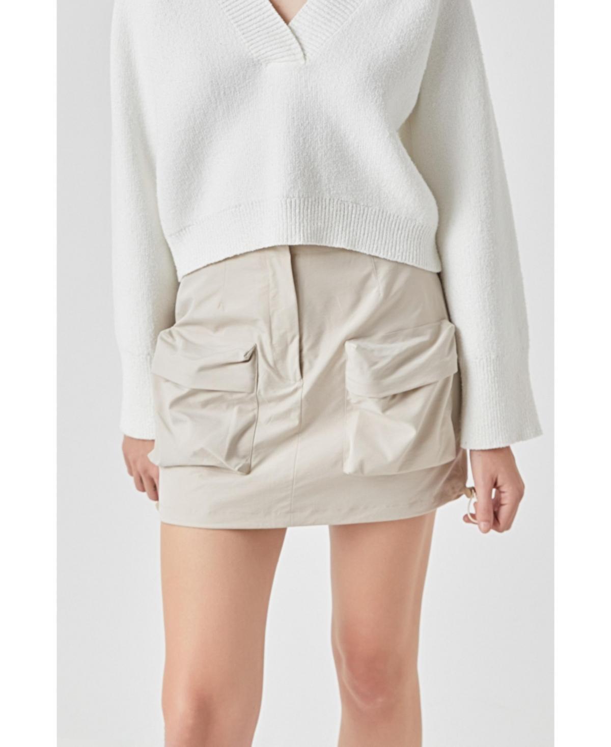 Grey Lab Womens Cargo Mini Skirt Product Image