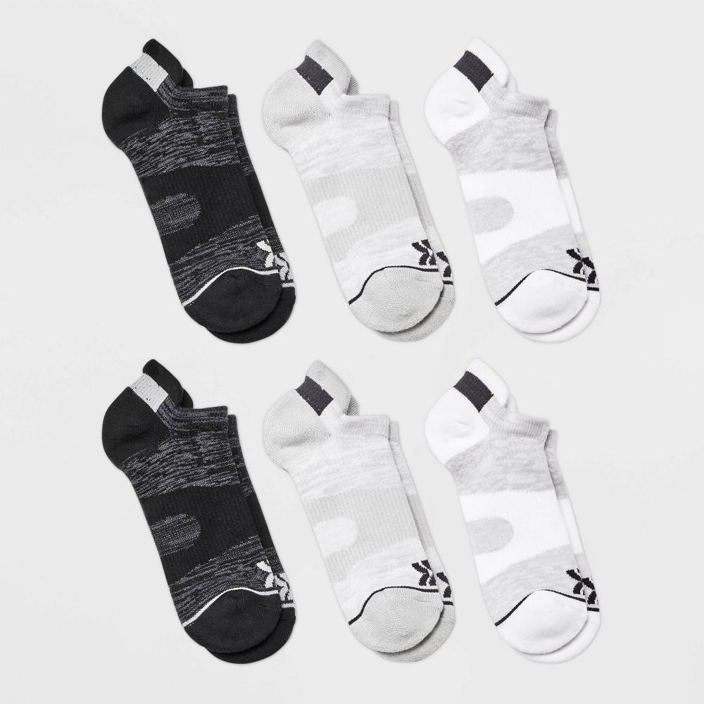 Womens 6pk Active Accents No Show Tab Athletic Socks - All in Motion White/Gray 4-10 Product Image