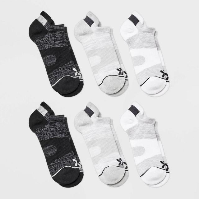 Womens 6pk Active Accents No Show Tab Athletic Socks - All in Motion White/Gray 4-10 Product Image