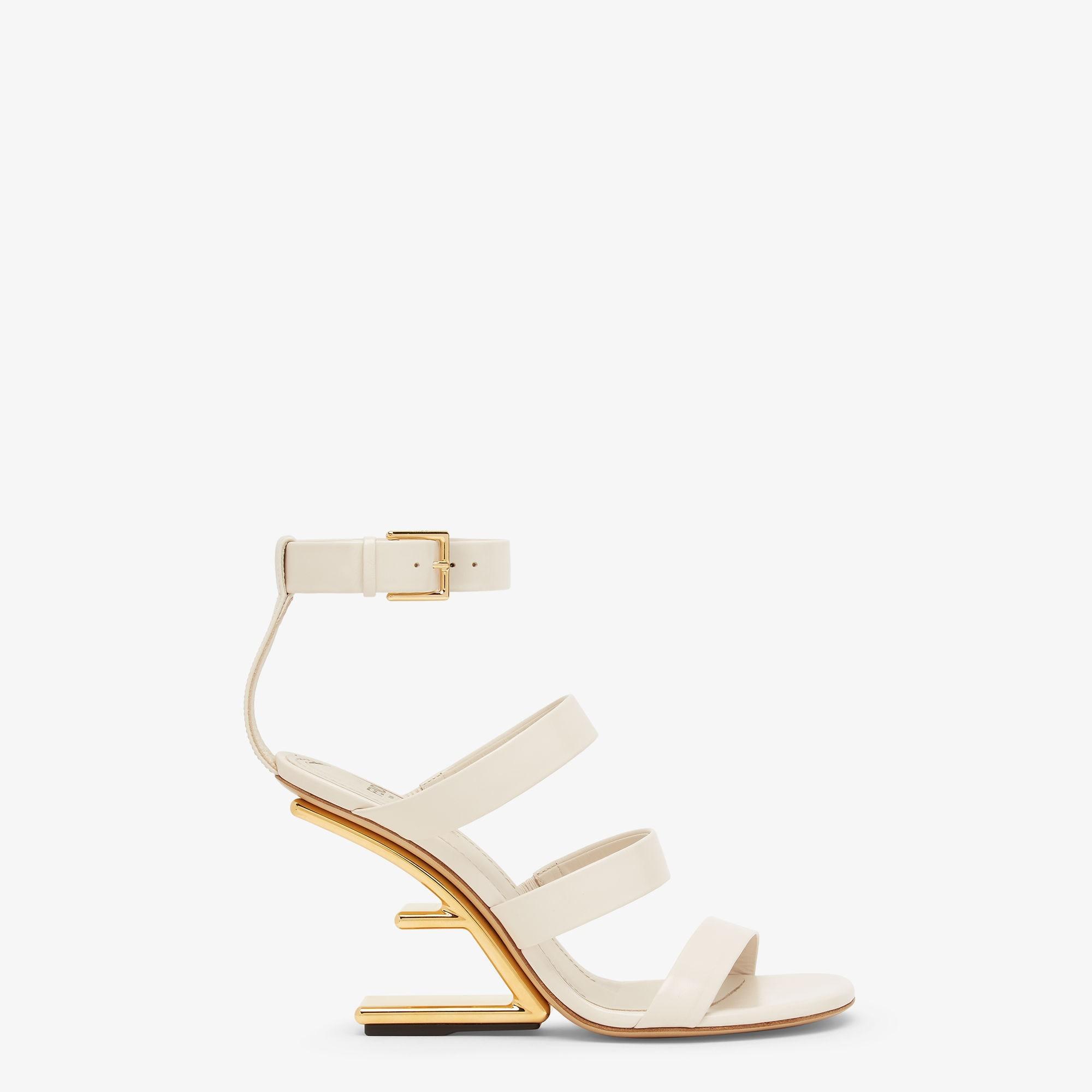 Fendi FirstWhite leather high-heeled sandals Product Image